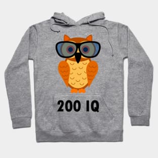 Cute Owl with 200 IQ - Smart Owl - Nerd Owl with nerd glasses Hoodie